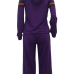  Leisure Hooded Collar Patchwork Purple Cotton Two-piece Pants Set