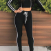  Leisure Long Sleeves Striped Patchwork Black Velvet Two-piece Pants Set