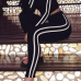  Leisure Long Sleeves Striped Patchwork Black Velvet Two-piece Pants Set