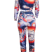  Leisure Printed Polyester Two-piece Pants Set