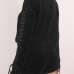  Leisure Round Neck Lace-up Black Velvet Two-piece Short Set