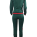  Leisure Turndown Collar Long Sleeves Zipper Design Green Cotton Two-piece Pants Set