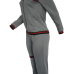  Leisure Turndown Collar Zipper Design Grey Knitting Two-piece Pants Set