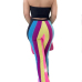  Multi Polyester Pants Color Block V Neck Sleeveless Sexy Two Pieces