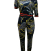  Multi Polyester Pants Print O neck Short Sleeve Casual Two Pieces