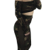  Sexy Bateau Neck Camouflage Printed Army Green Qmilch Two-piece Skirt Set