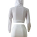  Sexy Round Neck Hollow-out White Cotton Two-piece Skirt Set