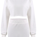  Sexy Round Neck Long Sleeves White Cotton Two-piece Skirt Set