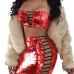  Sexy Strapless Hollow-out Red Polyester Two-piece Skirt Set(Without Coat)