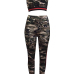  Sexy U-shaped Camouflage Printed Milk Fiber Two-piece Pants Set