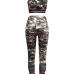  Sexy U-shaped Camouflage Printed Milk Fiber Two-piece Pants Set