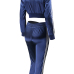  Trendy Mandarin Collar Long Sleeves Zipper Design Blue Polyester Two-piece Pants Set