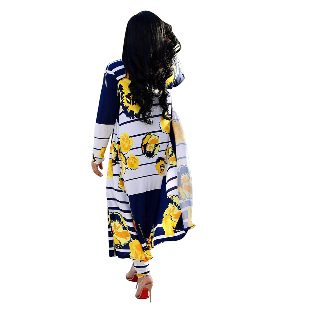 Best selling European and American sexy printed cardigan long-sleeved two-piece nightclub clothing #94962