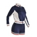 Casual Round Neck Long Sleeves Patchwork Polyester Two-piece Shorts Set