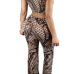 Charming Mandarin Collar Sleeveless Digital Printing Cotton Two-piece Pants Set