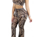 Charming Mandarin Collar Sleeveless Digital Printing Cotton Two-piece Pants Set