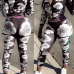 Euramerican Long Sleeves Print Black Polyester Two-piece Pants Set(Jacket+Pants)