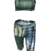 Euramerican Printed Green Milk Fiber Three-piece Shorts Set