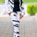 Euramerican Turndown Collar Long Sleeves Printed White Venetian Two-piece Pants Set