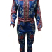 Euramerican V Neck Printed Polyester Two-piece Pants Set