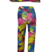 Fashion Dew Shoulder Printed Hollow-out Qmilch Two-piece Pants Set