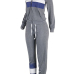 Leisure Long Sleeves Zipper Design Gray Cotton Blend Two-piece Pants Set