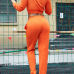 Leisure Round Neck Long Sleeves Letters Printing Orange Blending Two-piece Pants Set