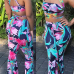 Sexy Bandage Printed Backless Qmilch Two-piece Pants Set