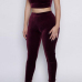 Solid Color Bateau Neck Sleeveless Wine Red Two-piece Pants Set