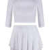 Stylish Dew Shoulder Half Sleeves Patchwork White Milk Fiber Two-piece Shorts Set