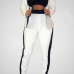 Stylish Long Sleeves Black-white Patchwork Polyester Two-piece Pants Set